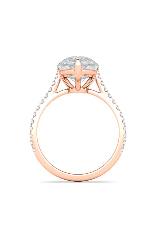 Shop Hautecarat Pear Cut & Pavé Lab Created Diamond 18k Gold Ring In 18k Rose Gold