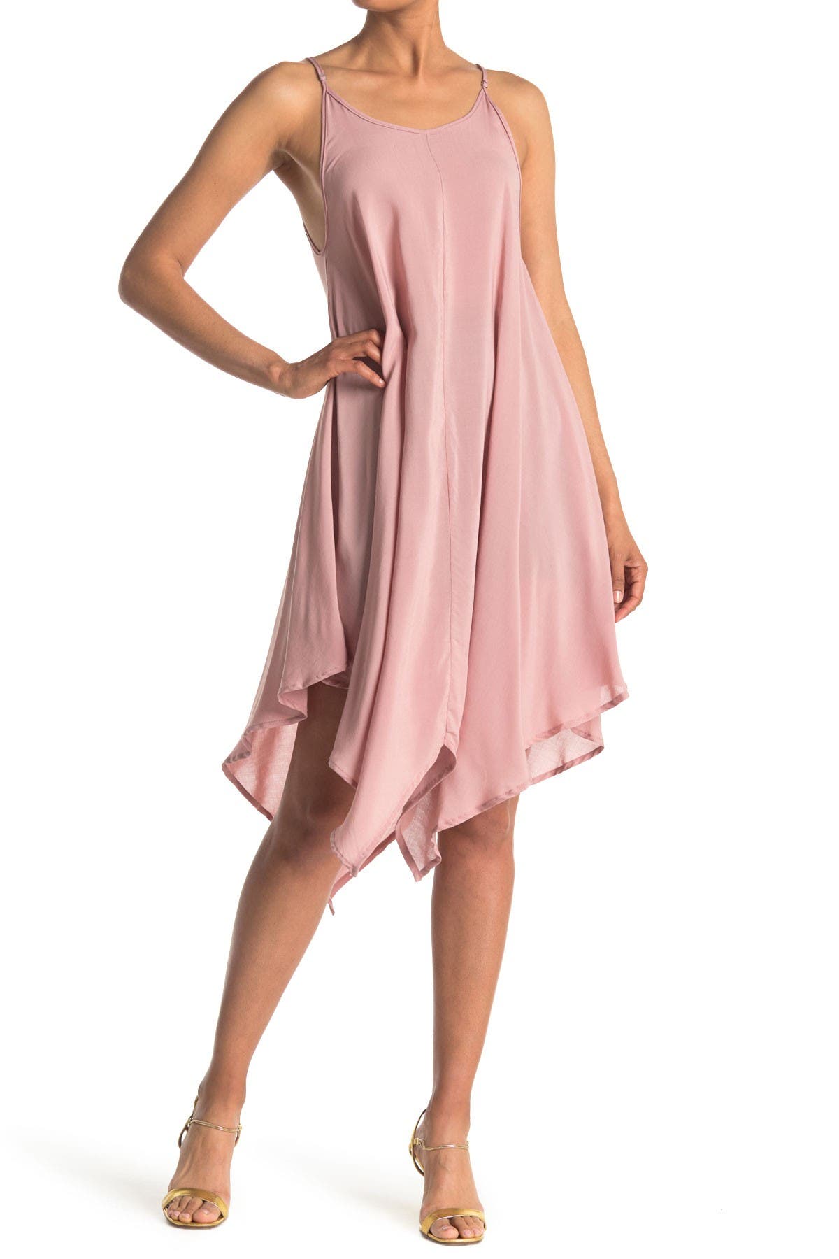 Elan Spaghetti Strap Midi Slip Dress Cover-up In Rose