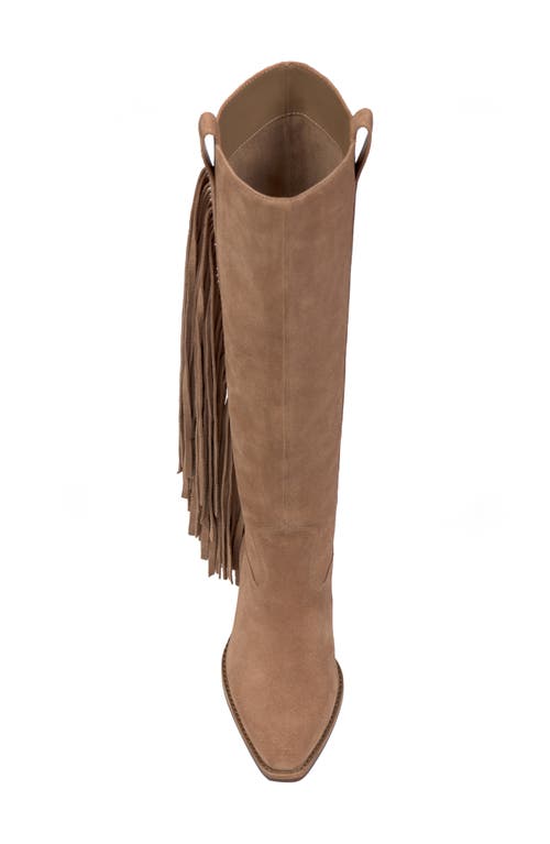 Shop Vince Camuto Pelia Fringe Knee High Boot In Oyster