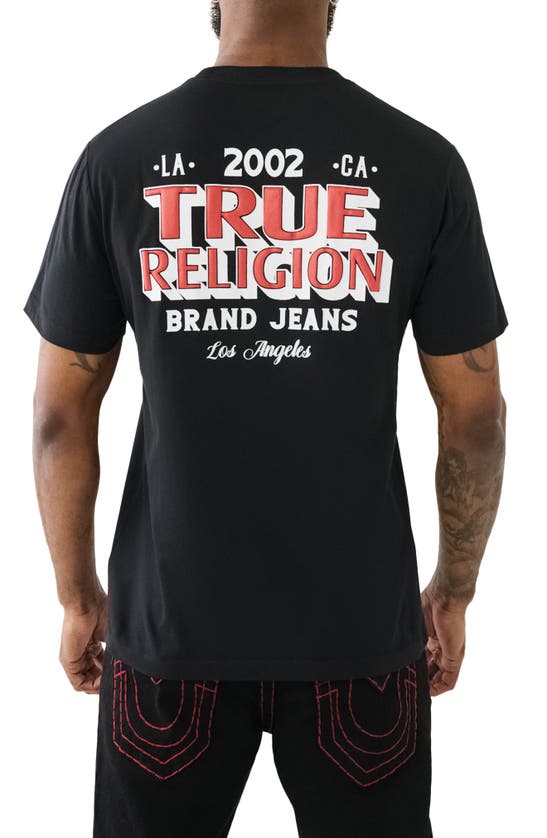 Shop True Religion Brand Jeans Station Cotton T-shirt In Jet Black