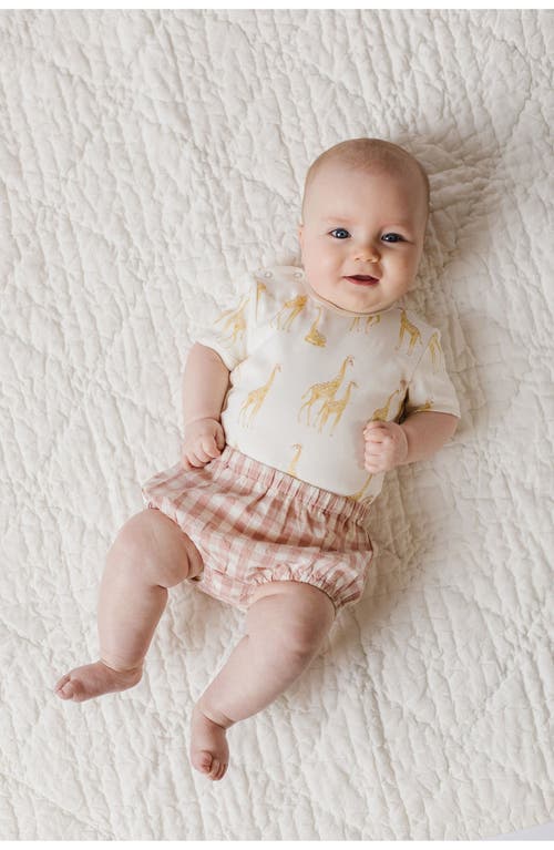 Shop Pehr Follow Me Organic Cotton Bodysuit In Ivory/marigold