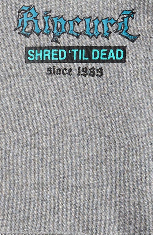 Rip Curl Kids' Shred Until Dead Graphic Zip-up Hoodie In Grey Marle