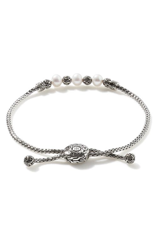 Shop John Hardy Classic Chain Pearl Pull Through Bracelet In Silver