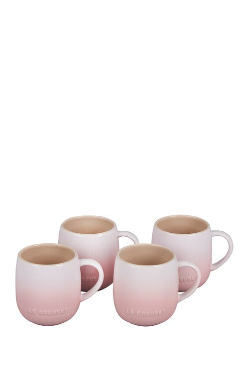 Le Creuset Set of Four 14-Ounce Stoneware Mugs in Shell Pink at Nordstrom