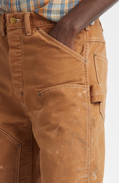 Double Rl Hamilton Distressed Carpenter Pants In Khaki