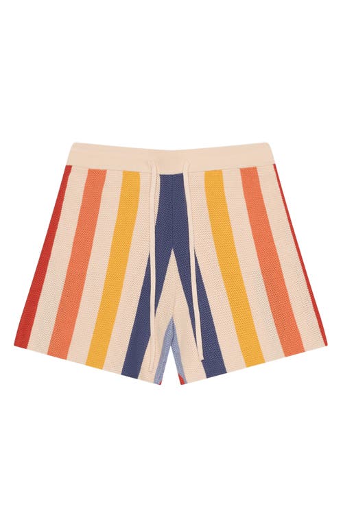 Mavrans Stripe Drawstring Sweater Shorts In Beige