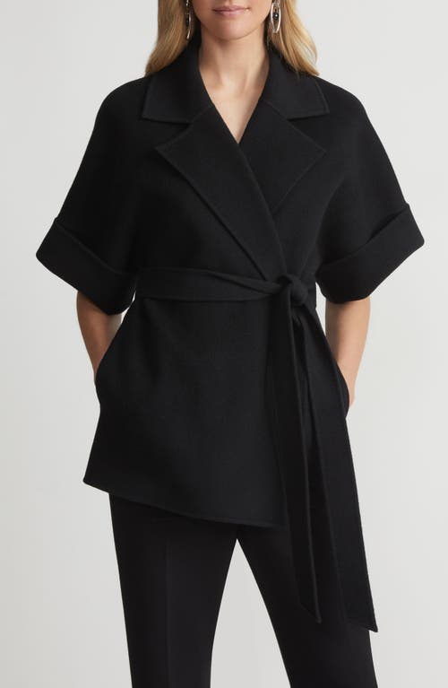 Lafayette 148 New York Double Face Wool & Cashmere Belted Jacket in Black 