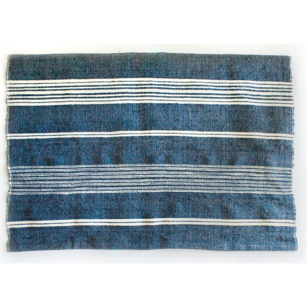 Creative Women Aden Bath Mat In Navy/natural