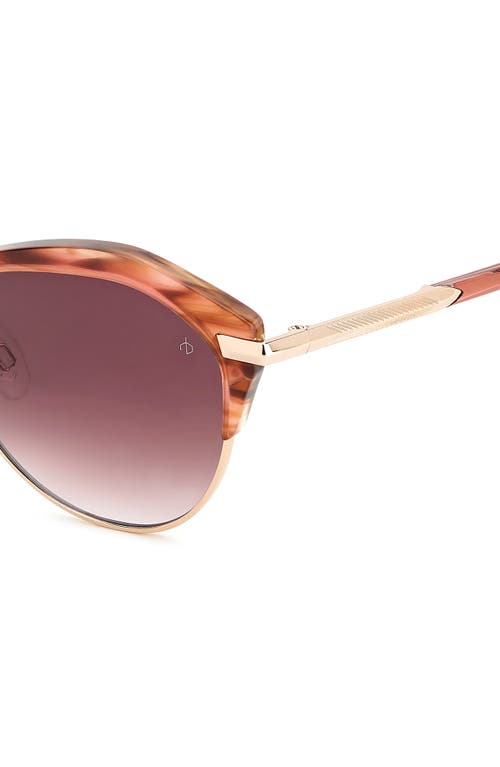 Shop Rag & Bone 55mm Gradient Round Sunglasses In Burgundy Red Horn/burgundy