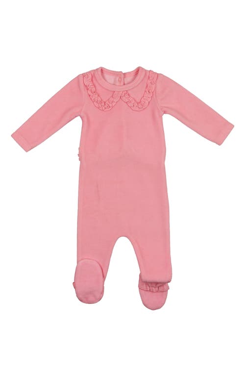 Maniere Manière Ruffle Accent Cotton Footie In Berry
