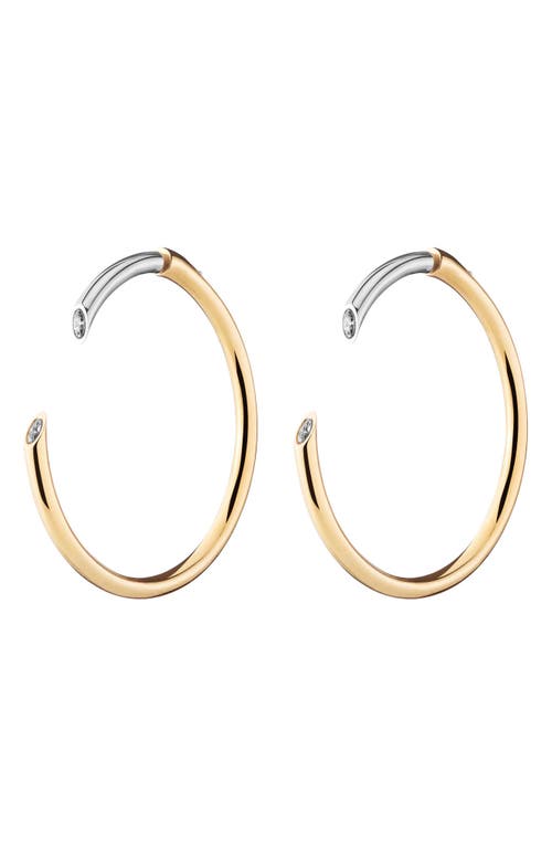 Shop Demarson Gigi 2-tone Hoop Earrings In 12k Shiny Gold/iridium