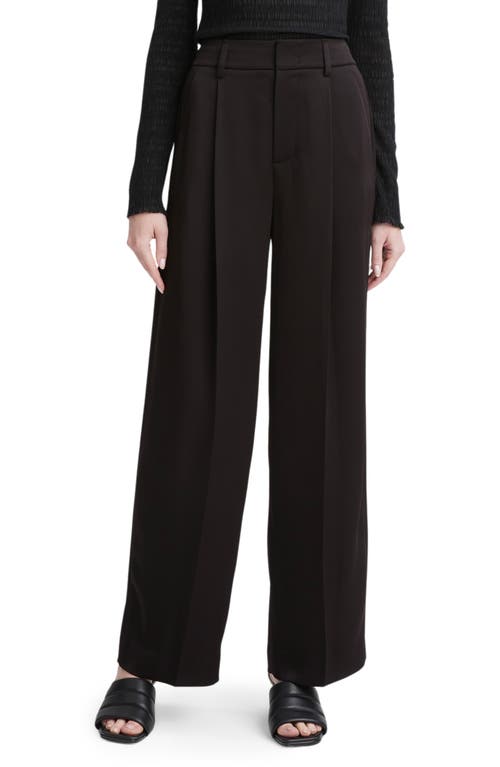 Vince Wide Leg Satin Pants In Black