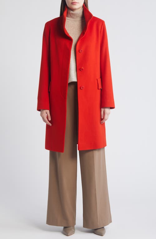 Fleurette Dusty Longline Wool Coat In Lava