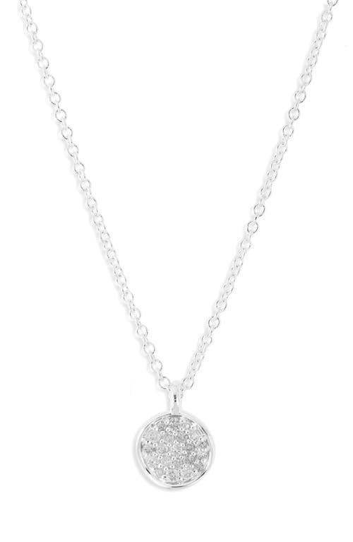 Ippolita Stardust Mini Flower Diamond Disc Pendant Necklace in Silver at Nordstrom, Size 16