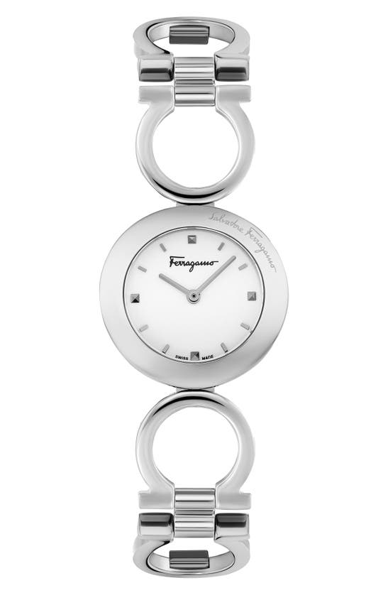 Ferragamo Double Gancini Bracelet Watch In Metallic