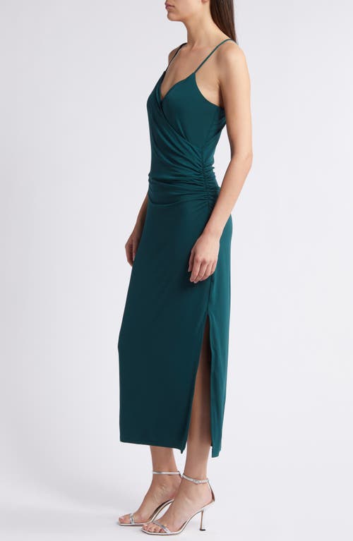 Shop Chelsea28 Ruched Jersey Dress In Green Ponderosa