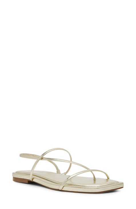 metallic slingback sandals