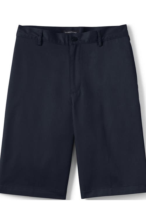 Shop Lands' End School Uniform Young  Plain Front Blend Chino Shorts In Classic Navy