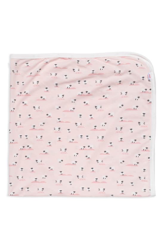 Shop Magnetic Me Baa Baa Sheep Print Swaddle Blanket In Baa Baa Baby Pink