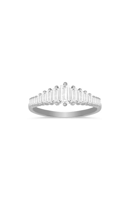 Shop Queen Jewels Sterling Silver Cz Baguette Cut Deco Ring