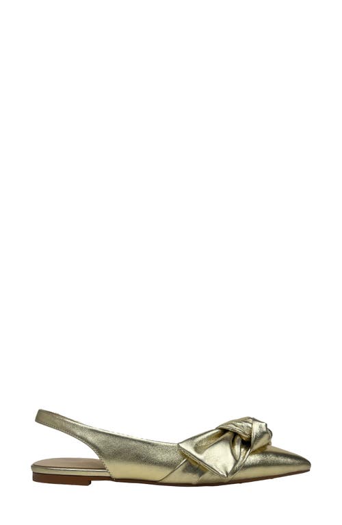 Yosi Samra Violet Pointed Toe Slingback Flat In Gold