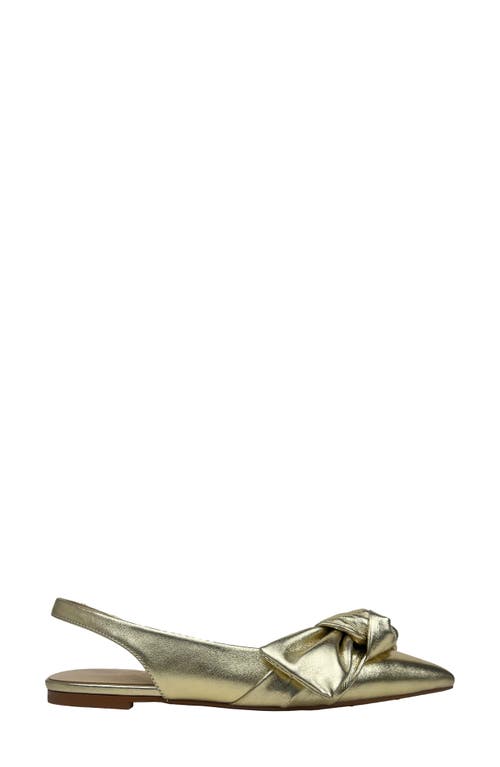 Shop Yosi Samra Violet Pointed Toe Slingback Flat In Gold