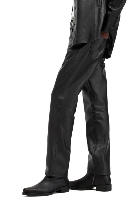 Shop Allsaints Lynch Leather Pants In Black