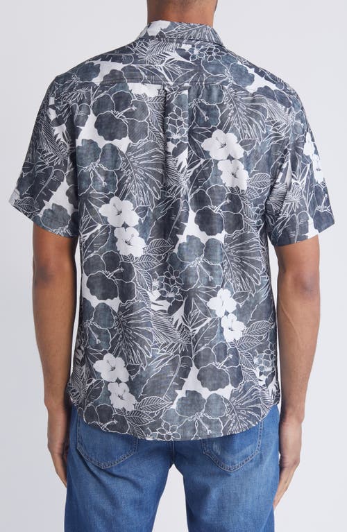 Shop Tommy Bahama Playa Coconut Point Floral Short Sleeve Button-up Shirt In Black