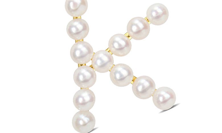 DELMAR DELMAR 3.5-4MM FRESHWATER CULTURED PEARL INITIAL PENDANT NECKLACE