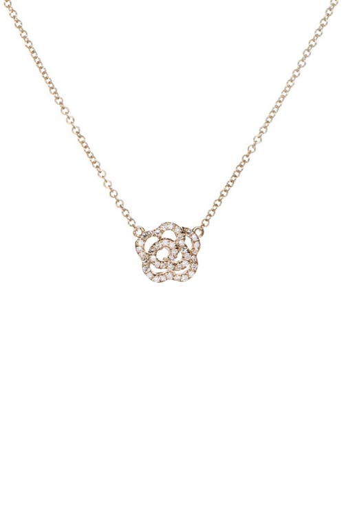EF Collection Diamond Rose Pendant Necklace in 14K Rose Gold at Nordstrom