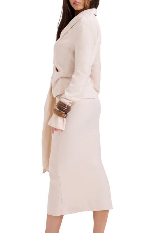 House Of Cb Nevaeh Long Sleeve Midi Dress In Powder Peach