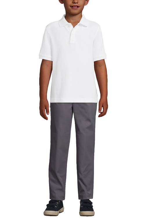 Lands' End School Uniform Kids Short Sleeve Mesh Polo Shirt In White