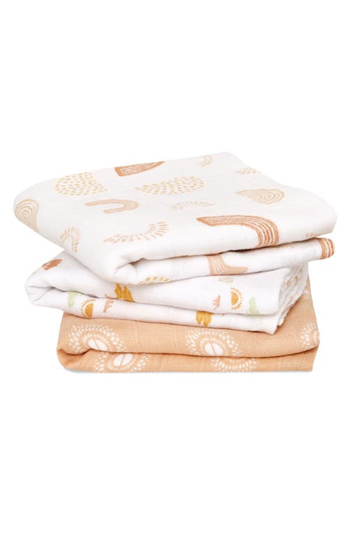 aden + anais 3-Pack Assorted Large Cotton Muslin Musy Squares in Keep Rising Tan