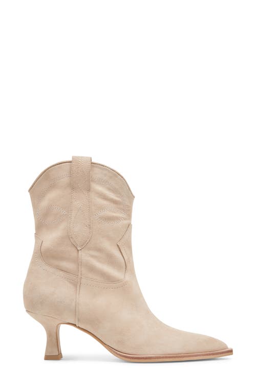 Shop Dolce Vita Angel Pointed Toe Western Boot In Dune Suede