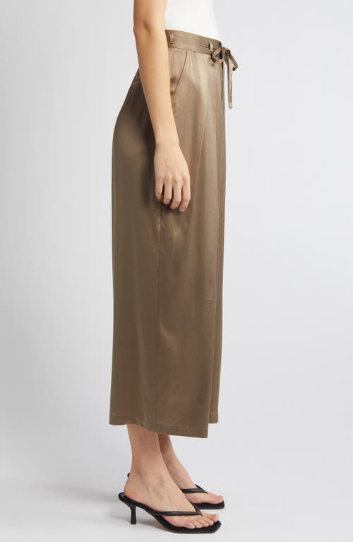 Frame Wide-leg Cropped Silk Trousers In Cypress