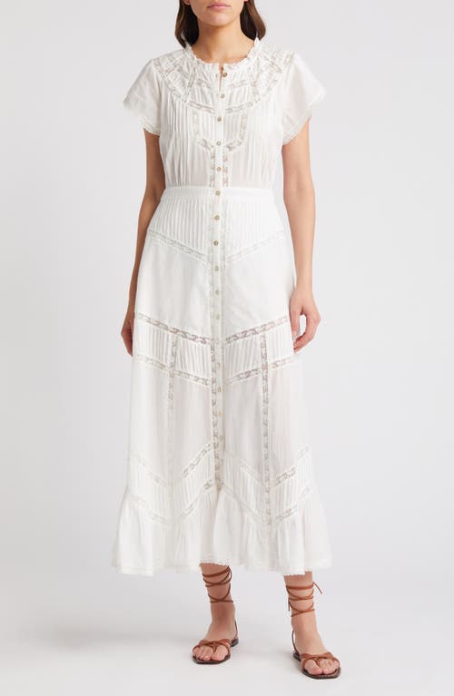 LoveShackFancy Remi Organic Cotton Shirtdress True White at Nordstrom,