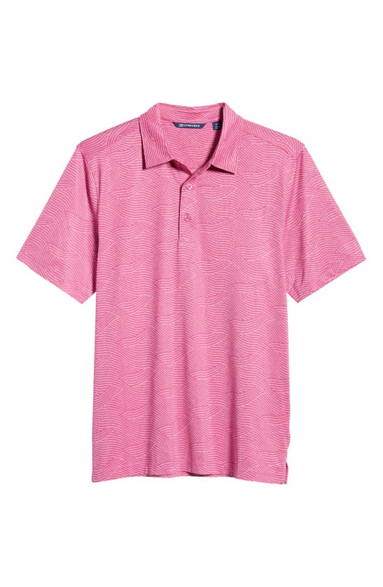 Cutter & Buck Forge Stretch Wave Print Polo Shirt In Aster Heather