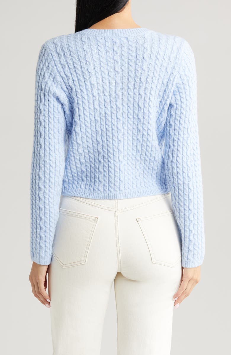 All in Favor Crop Cable Cardigan, Alternate, color, Sky