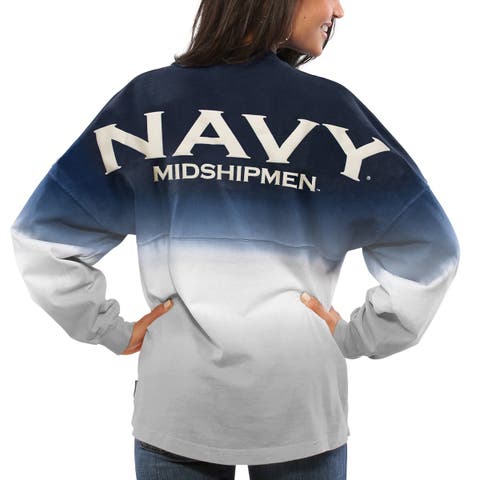 Women's Navy San Diego Padres Oversized Long Sleeve Ombre Spirit Jersey T- Shirt