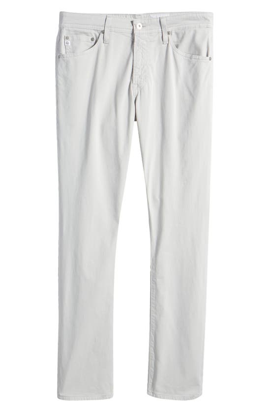 Shop Ag Everett Sueded Stretch Sateen Slim Straight Leg Pants In Silver Smoke