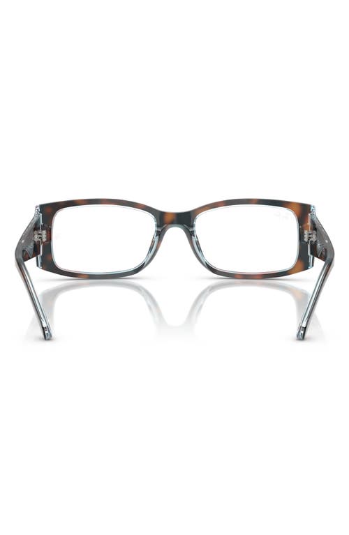 Ray Ban Ray-ban 52mm Square Optical Glasses In Dark Havana