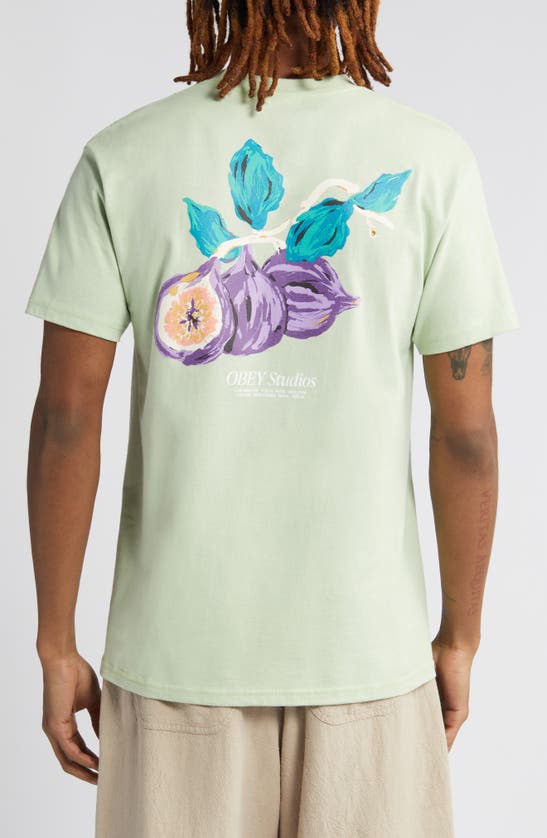 Shop Obey Studios Cotton Graphic T-shirt In Cucumber