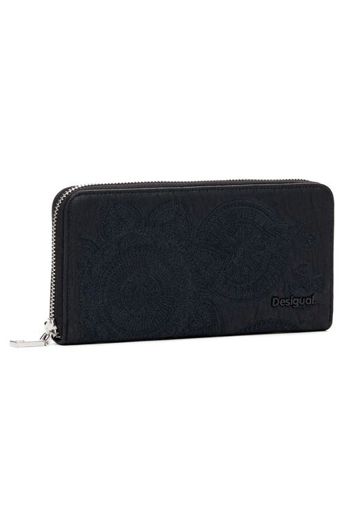 Desigual Mone Dejavu Faux Leather Wallet In Black