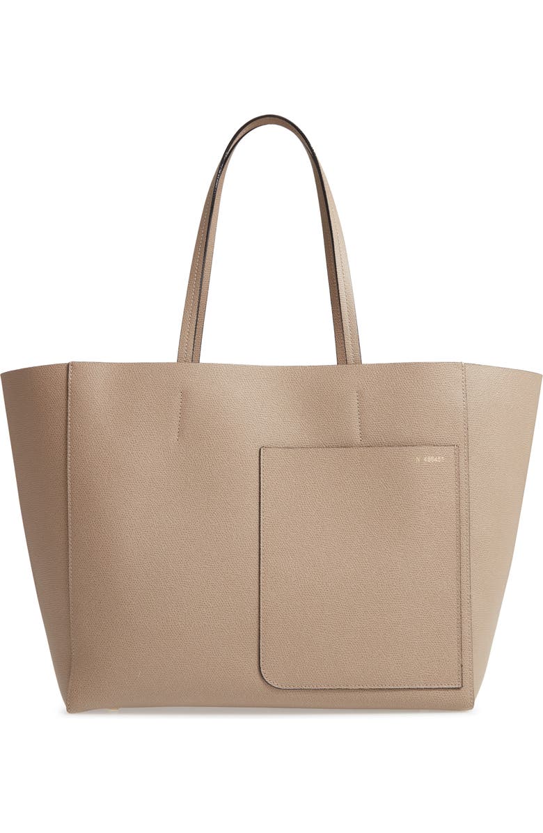 Valextra Grained Leather Tote, Main, color, 