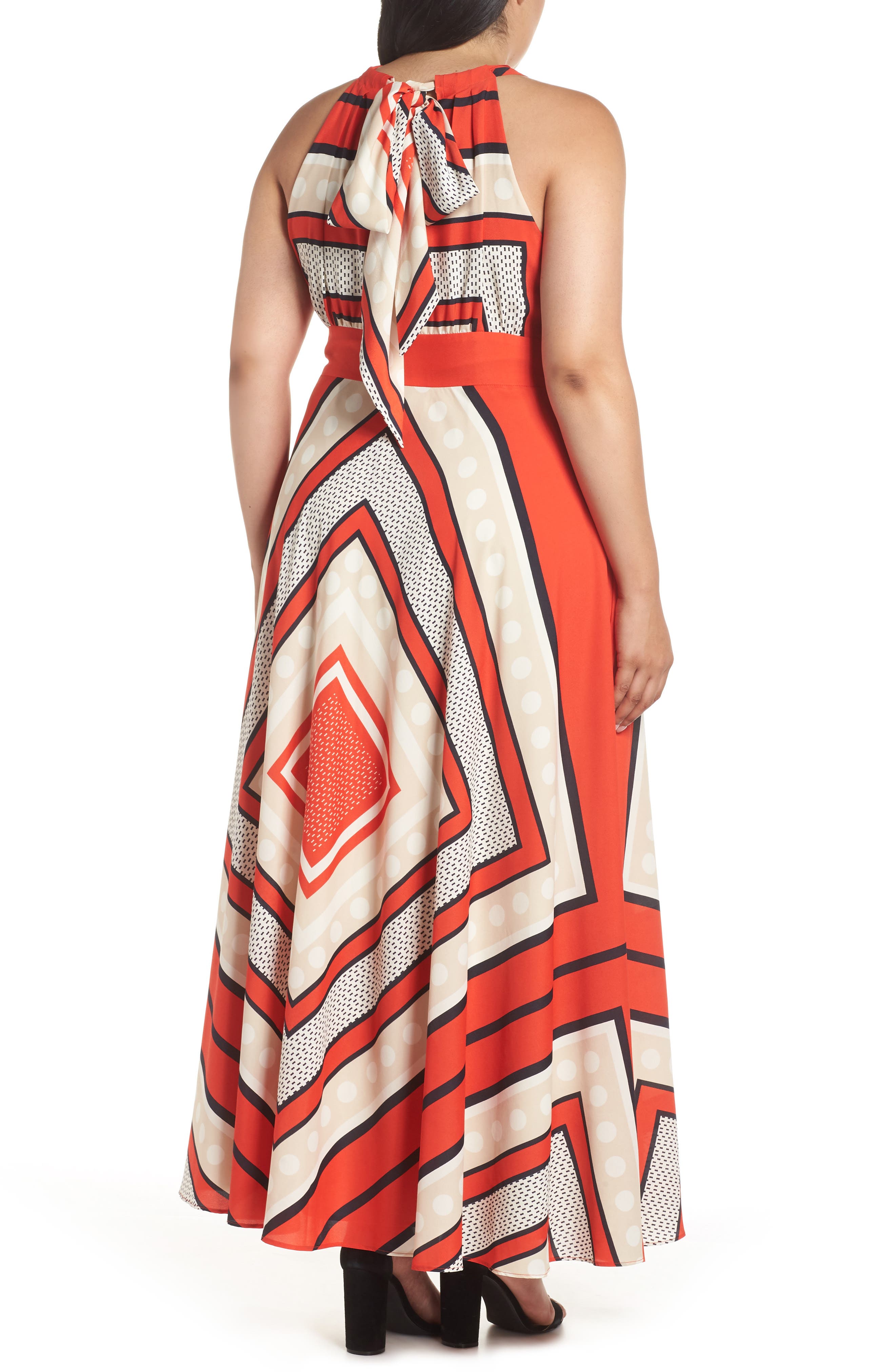 Eliza J Halter Scarf Print Woven Maxi Dress (Plus Size) | Nordstrom