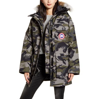 Canada Goose Expedition Hooded Down Parka With Genuine Coyote Fur Trim, (8-10) - Grey
