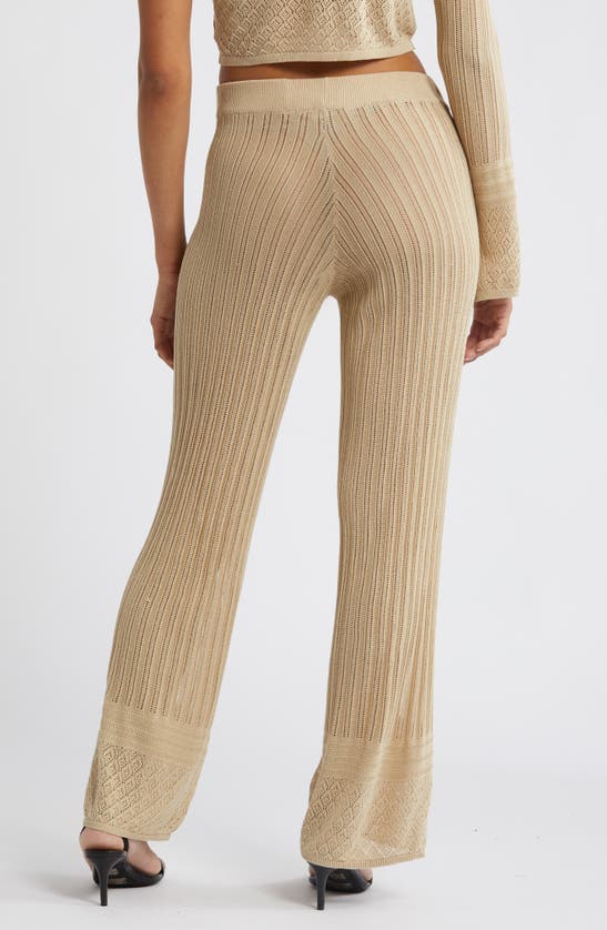 Shop Something New Rayee Open Stitch Sweater Pants In Marzipan