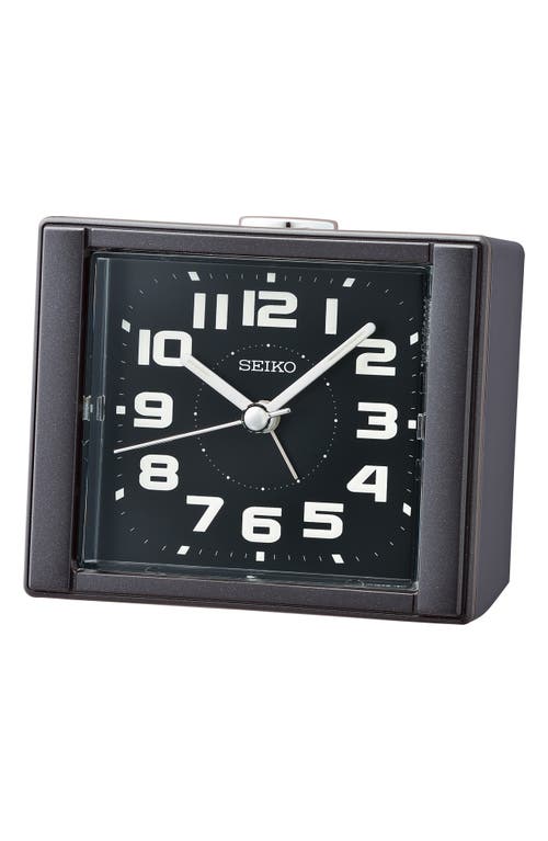 Seiko Aoki Square Alarm Clock in Metallic Black at Nordstrom