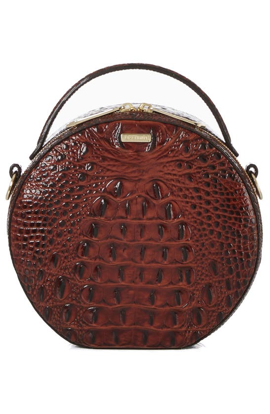 Shop Brahmin Lane Croc Embossed Leather Crossbody Bag In Pecan