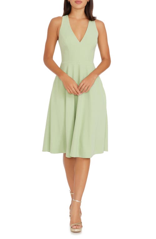 Catalina Fit & Flare Cocktail Dress in Sage